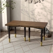 Bowery Hill Solid Wood Coffee Table Base Legs in Black (Set of 2)