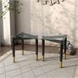 Bowery Hill Solid Wood Coffee Table Base Legs in Black (Set of 2)