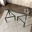 Bowery Hill Solid Wood Coffee Table Base Legs in Black (Set of 2)