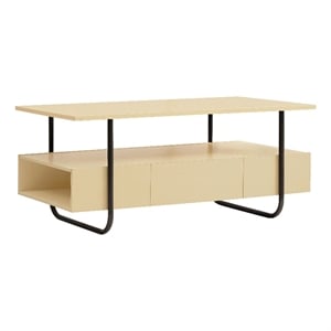 Bowery Hill Contemporary Wood Multi-Storage Coffee Table in Light Maple