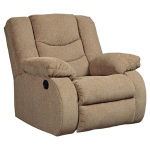 bowery hill modern / contemporary rocker recliner in mocha finish