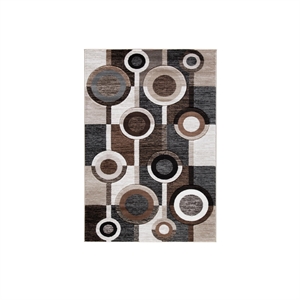 Bowery Hill Contemporary 8'2&quot x 9'6&quot Rug in Black and Brown Finish