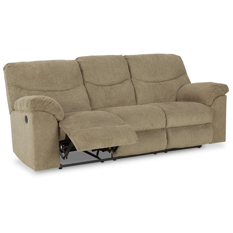 Bowery Hill Contemporary Fabric Reclining Sofa in Light Brown