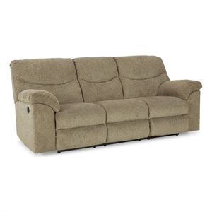 Bowery Hill Contemporary Fabric Reclining Sofa in Light Brown