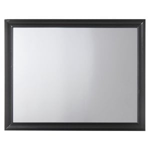 Bowery Hill Contemporary Composite Wood Mirror in Black Finish