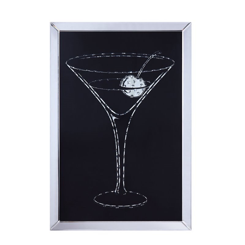 Bowery Hill Contemporary Rectangular Beveled Edge Wall Art in Mirrored
