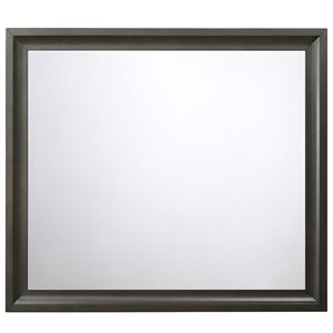 Bowery Hill Contemporary Wooden frame Mirror in Antique Gray