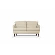 Bowery Hill Contemporary Leather Sloped Arms Loveseat in Beige
