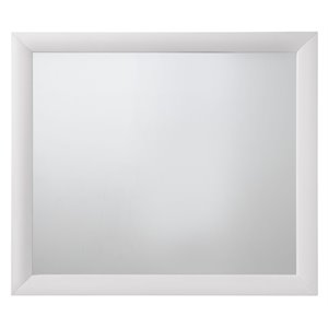 Bowery Hill Transitional Composite Wood Framed Mirror in White