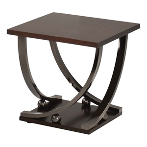 Bowery Hill Contemporary X Shape Leg Square Metal End Table in Black