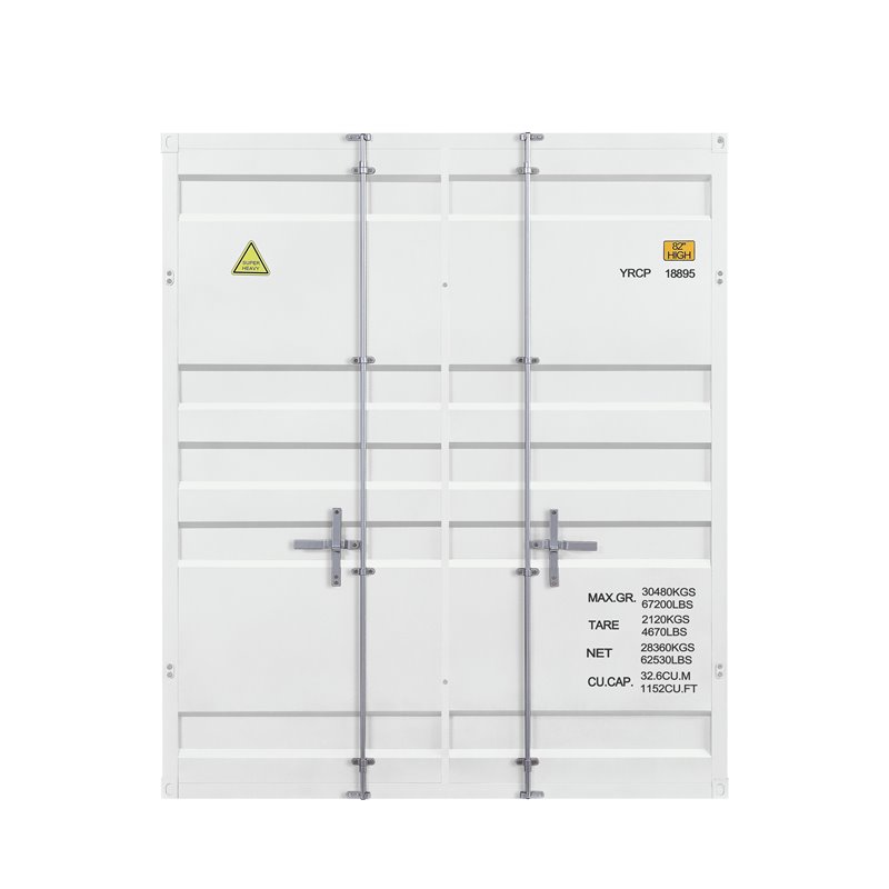 Bowery Hill Contemporary Metal Frame Full over Full Bunk Bed in White