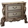 Bowery Hill Contemporary 2 Drawers Nightstand in Gold Patina & Bone
