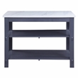 Bowery Hill Wooden Kitchen Island in Marble Top ad Gray Finish