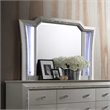 Bowery Hill Wooden Frame Mirror with LED in White and Champagne
