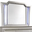 Bowery Hill Wooden Frame Mirror with LED in White and Champagne