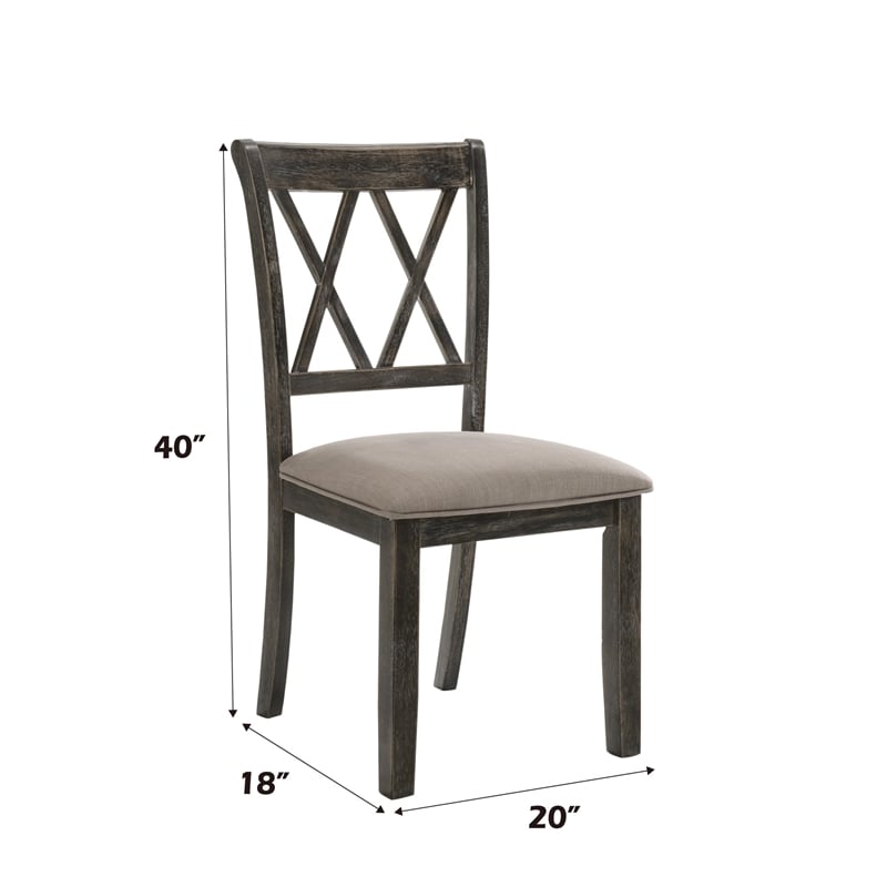 Bowery Hill Contemporary Side Chair (Set of 2) in Weathered Gray