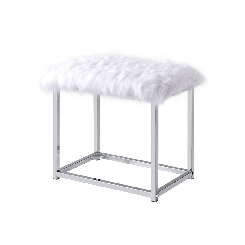 Bowery Hill Contemporary 3 Piece Metal Frame Vanity Set in Chrome