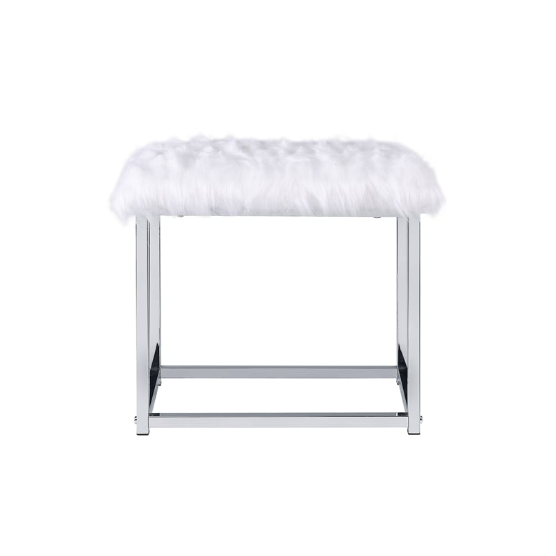 Bowery Hill Contemporary 3 Piece Metal Frame Vanity Set in Chrome