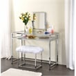 Bowery Hill Contemporary 3 Piece Metal Frame Vanity Set in Chrome