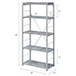 Bowery Hill 5 Wooden Tiers Rectangular Bookshelf in Gray and Silver