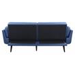 Bowery Hill Upholstered Adjustable Sofa with Ottoman in Blue Fabric
