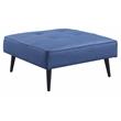 Bowery Hill Upholstered Adjustable Sofa with Ottoman in Blue Fabric