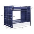 Bowery Hill Full over Full Bunk Bed with Built-In Ladder in Blue Metal
