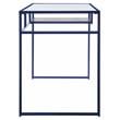 Bowery Hill Glass Rectangle Top 1-Shelf Writing Desk in Blue and Clear