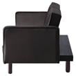Bowery Hill Tufted Velvet Adjustable Sofa with Track Arm in Dark Brown