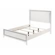 Bowery Hill Contemporary Wooden Queen Panel Bed with LED in White Finish