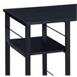 Bowery Hill Wooden Top 2-Shelf Writing Desk with Open Metal Base in Black