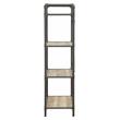 Bowery Hill 4 Wooden Tiers Rectangular Bookshelf in Antique Oak and Sandy Gray