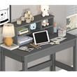 Bowery Hill Wooden Rectangular Writing Desk with Hutch and Cable Hole in Gray