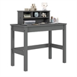 Bowery Hill Wooden Rectangular Writing Desk with Hutch and Cable Hole in Gray