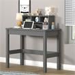 Bowery Hill Wooden Rectangular Writing Desk with Hutch and Cable Hole in Gray
