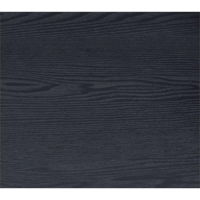 Bowery Hill Wooden Top Writing Desk with Built-in Right Side Bookcase in Black