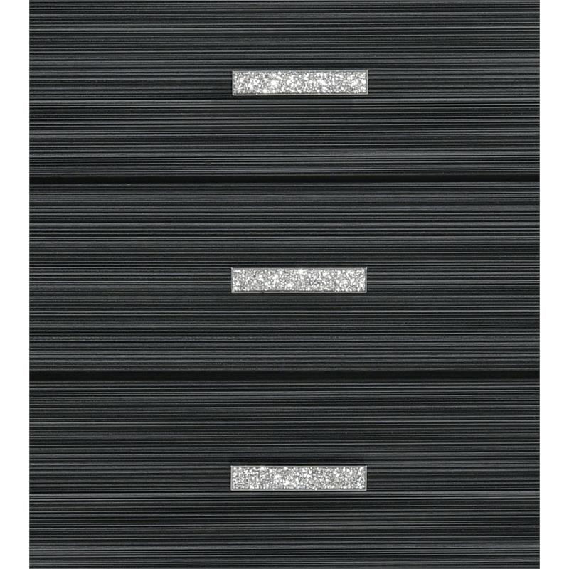 Bowery Hill 6 Drawers Wooden Dresser with Silver Accent Trim in Weathered Black