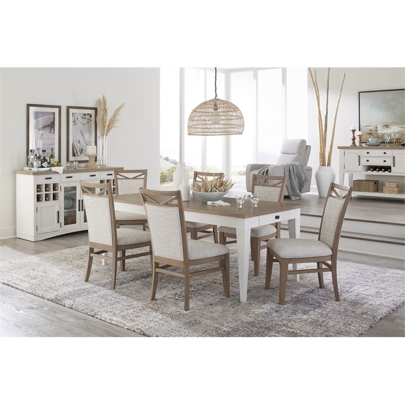 Bowery Hill Contemporary Wood Dining Buffet Server in White Finish