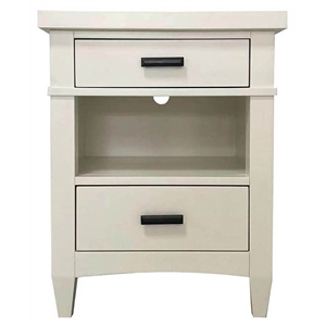 Bowery Hill Contemporary 23&quotW Bedroom 2 Drawer Nightstand in White