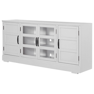 Bowery Hill 76&quot Farmhouse Wood TV Console in Effortless White