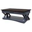 Bowery Hill Poplar Solid Wood Cocktail Table in Denim Blue Finish