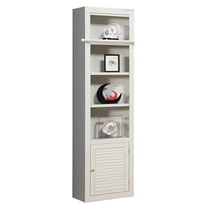 Bowery Hill 22&quot Transitional Wood Open Top Bookcase in Cottage White