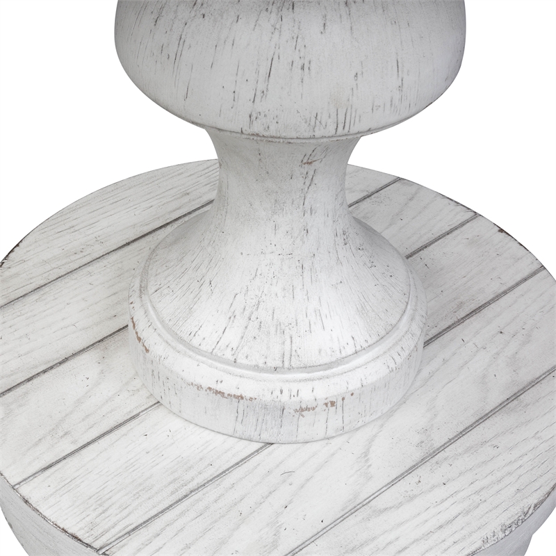 Bowery Hill Contemporary Rubberwood Solids 3-Piece Table Set in White