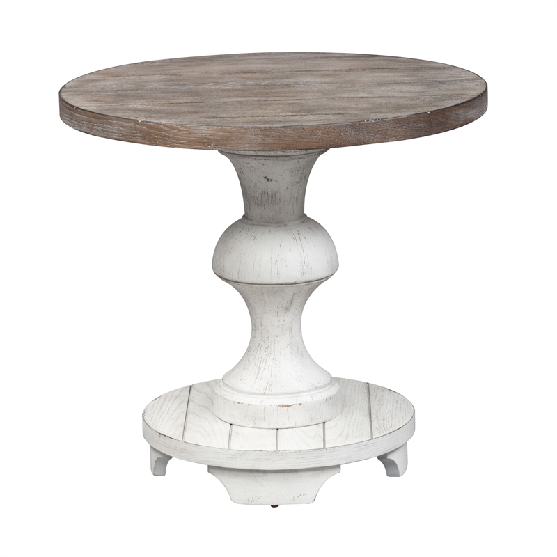 Bowery Hill Contemporary Rubberwood Solids 3-Piece Table Set in White