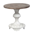 Bowery Hill Contemporary Rubberwood Solids 3-Piece Table Set in White