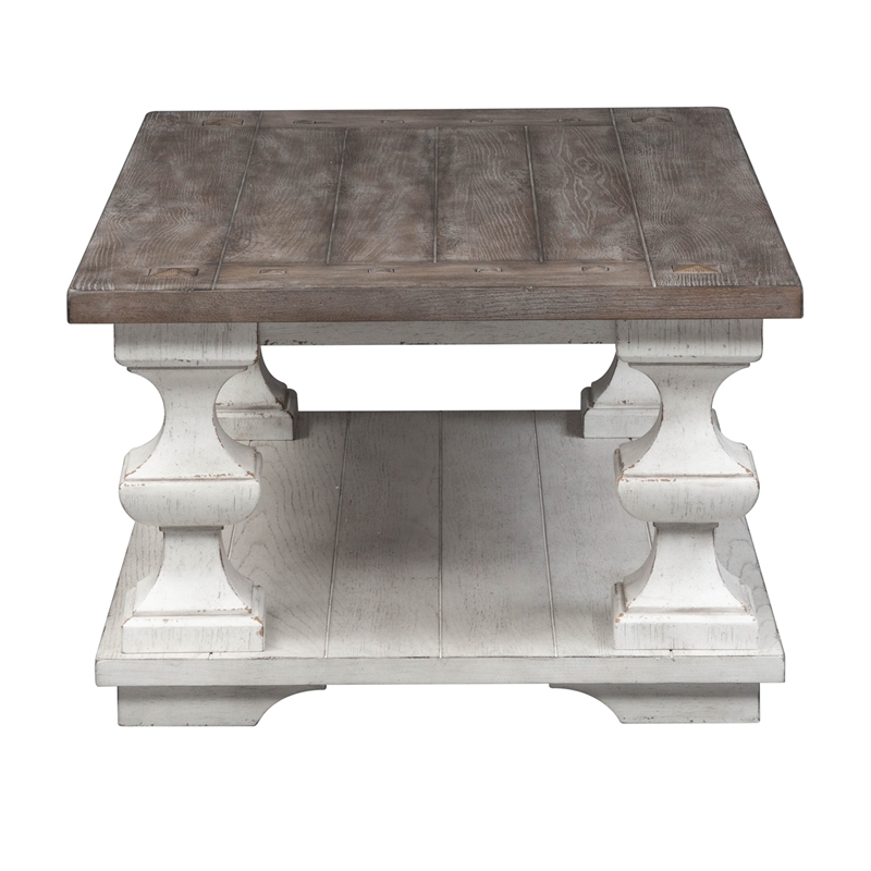 Bowery Hill Contemporary Rubberwood Solids 3-Piece Table Set in White