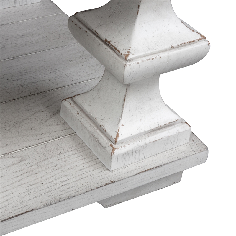 Bowery Hill Contemporary Rubberwood Solids 3-Piece Table Set in White