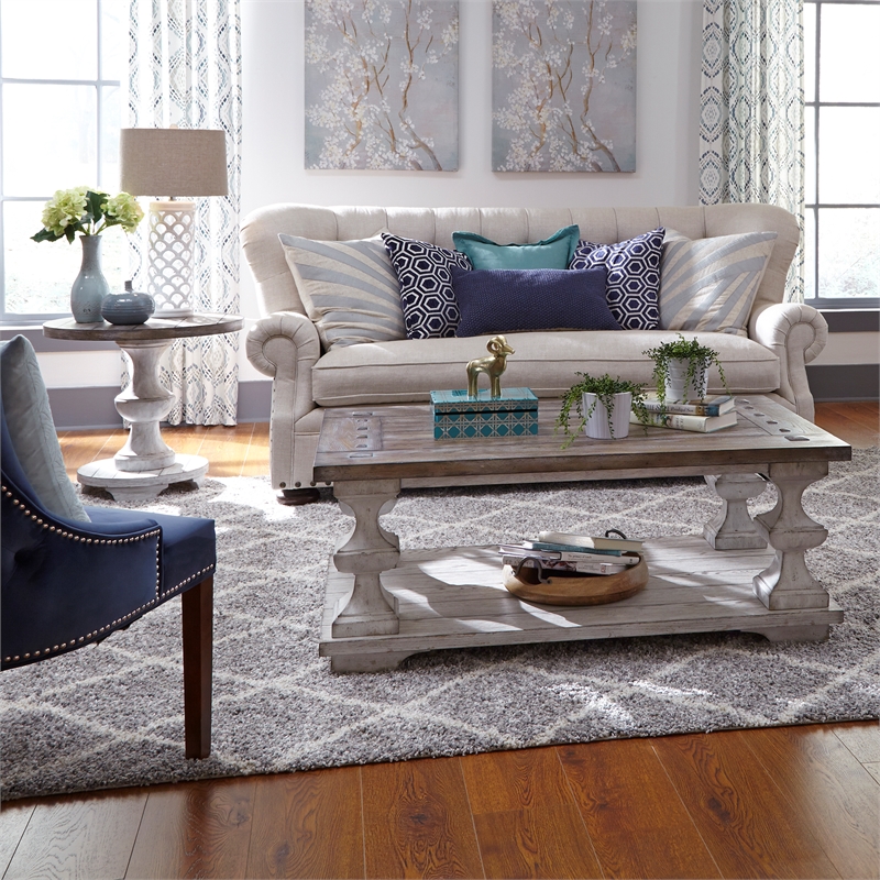 Bowery Hill Contemporary Rubberwood Solids 3-Piece Table Set in White
