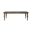 Bowery Hill Contemporary Farmhouse Rectangular Leg Table in Brown