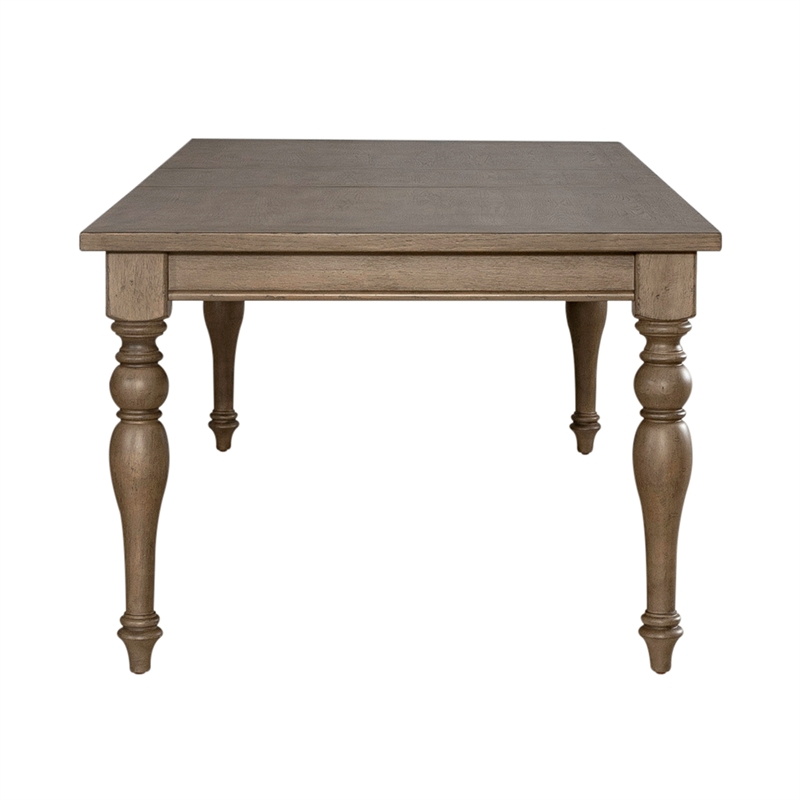 Bowery Hill Contemporary Farmhouse Rectangular Leg Table in Brown